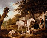 Travellers Resting Outside The Bell Inn by George Morland